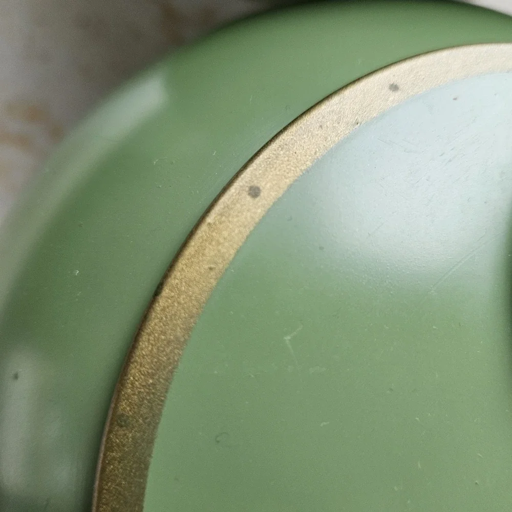intage Chrom-Ever Avocado Green Apple Canister Set 4 MCM Enameled Aluminum Retro
